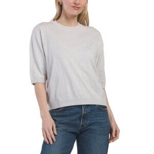 COLORUSH Grey Silk And Cashmere Blend Nara Tee